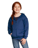 Kids Zip-Up Hoodies 50/50 Cotton-Polyester 13.3 oz | Gildan 18600B