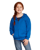 Kids Zip-Up Hoodies 50/50 Cotton-Polyester 13.3 oz | Gildan 18600B
